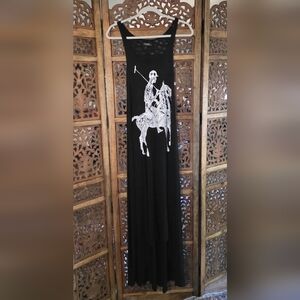 **Rare Find** Lauren Moshi Black Sheer Dress with Polo Design
